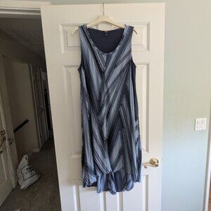 Simply Vera Wang Sleeveless Shift  Dress w/ Pockets Midi-  Blue -Size  L